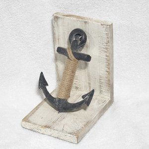 Handmade Vintage Distressed Anchor Book End Decor